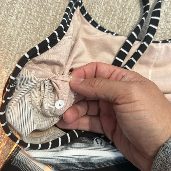 Lululemon Black White Power Y Tank Top Women's Size 6 - Picture 9 of 12